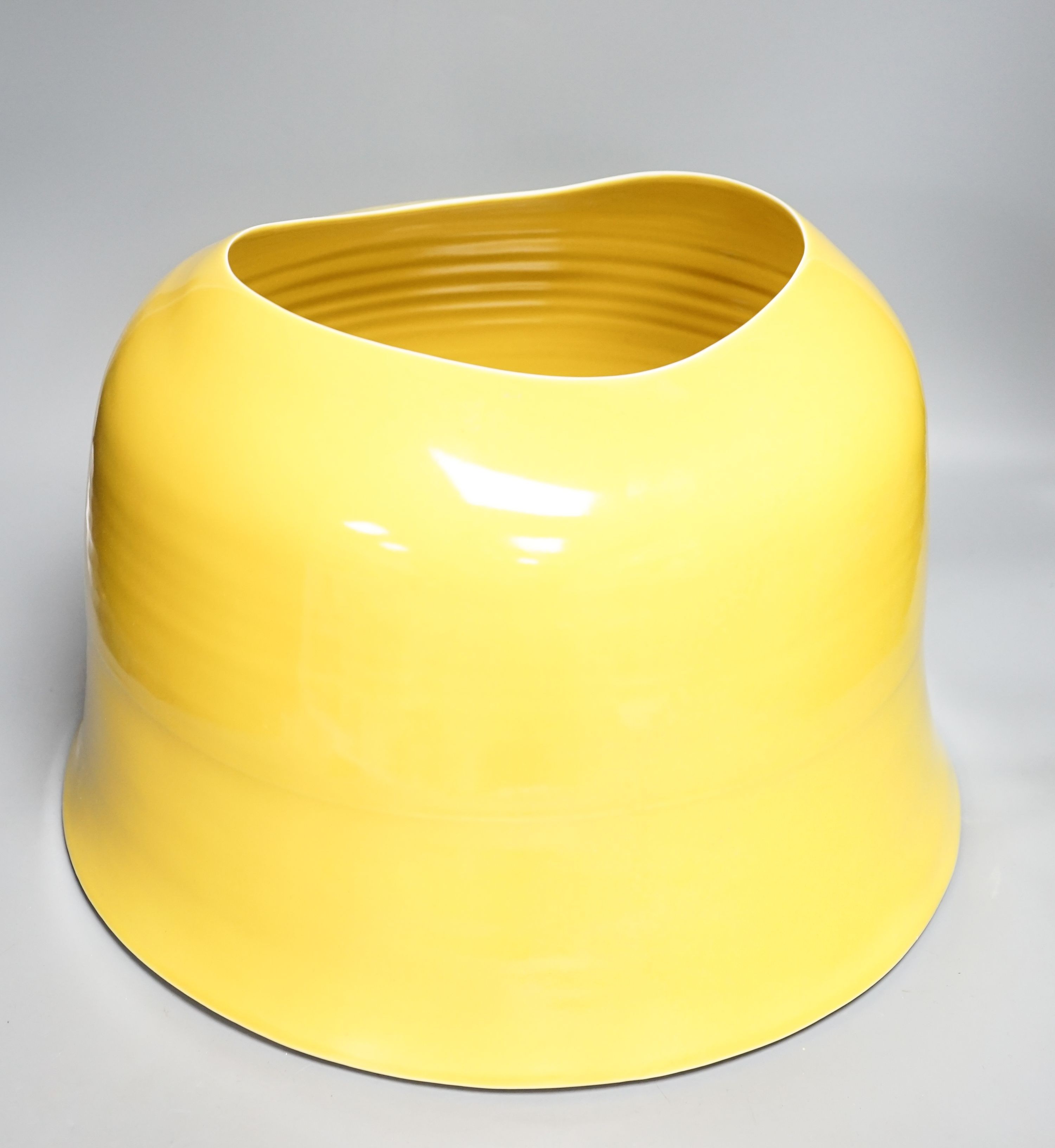 Tanya Gomez (b.1974), a large yellow glazed thrown porcelain vessel 40.5cm diameter